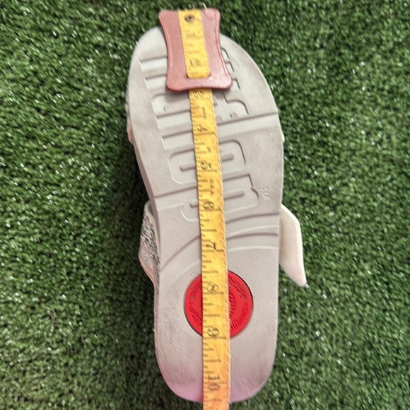 FitFlop Women's Mina Ombre Silver Glitter Slip on Slide Sandal, Adjustable Strap - Picture 12 of 12